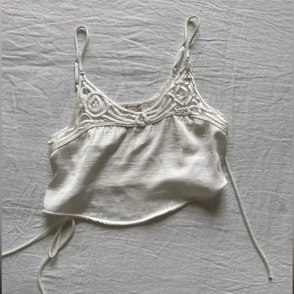 Free people white crop silk tank size XS
